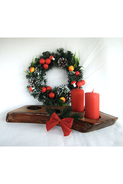 Handmade Wooden Candle Holder for 4 Candles – Rustic Design, Lacquered Finish