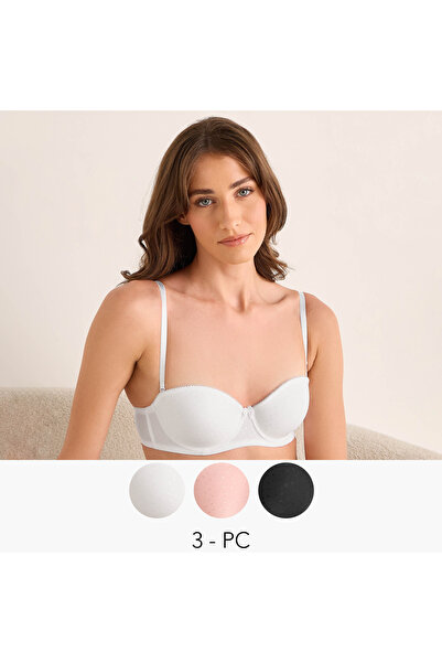FAV 3PK JAQUARD BALCONETTE BRA