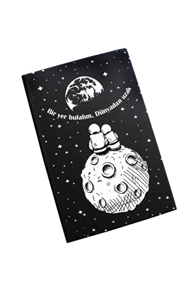 Mr.Notebook Sert Kapak Çizgili Defter 160 Sayfa (13 cm x 21 cm) "Bir yer bulalım dünyadan uzak" Yazılı