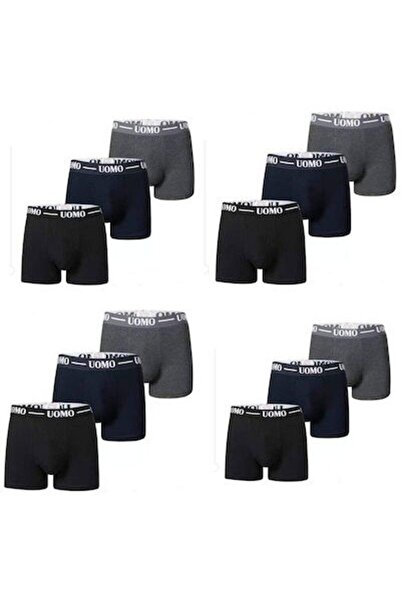 Uomo BOXER 12PACK ΜΑΥΡΟ ΜΠΛΕ ΓΚΡΙ MULTIPACK