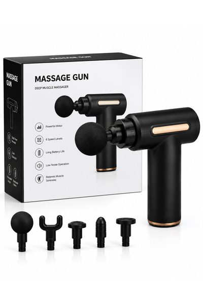 JIHAM Electric Fascia Massage Gun, Electric Muscle Massager, Comes with 4 Int...