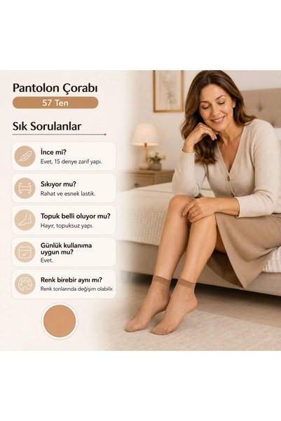 Generic Brand Women's Pantyhose 6 Pairs Black and Skin Thin Heelless Daily Casual Ankle Socks