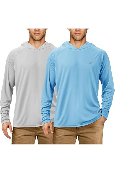 GENERAL Rodbox Men's Uv Sun Protection Long Sleeve Hooded T-Shirts Sun Protec...