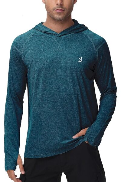 GENERAL Rodbox Men's Uv Sun Protection Long Sleeve Hooded T-Shirts Sun Protec...
