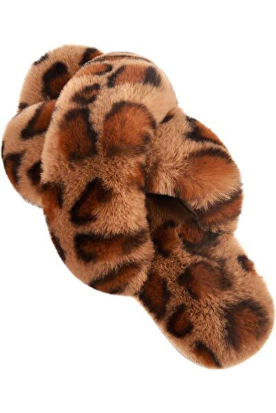 GENERAL Women's Cross-Strap Slippers, Soft Plush Fleece-Lined Comfy Open Toe ...