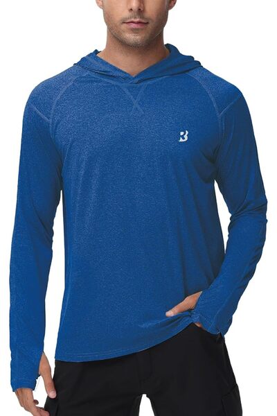 GENERAL Rodbox Men's Uv Sun Protection Long Sleeve Hooded T-Shirts Sun Protec...
