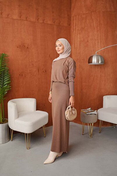 ankanoor Modest Two Piece Set - Burgundy - Long