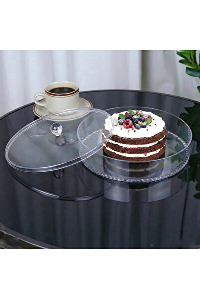 Al Hadaya Mall طبق تقديم أكريليك شفاف - 29x29x8 سم