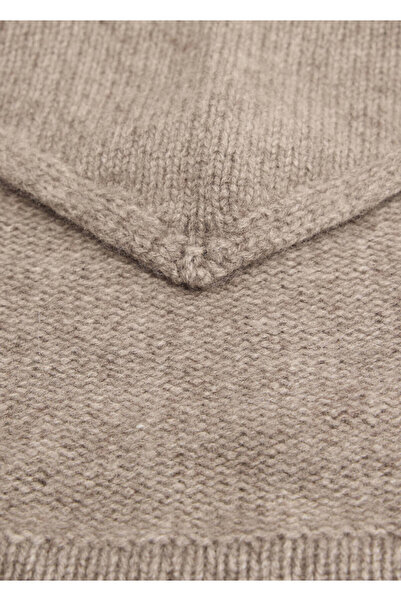 MANGO Woman Cashmere-wool knit shawl