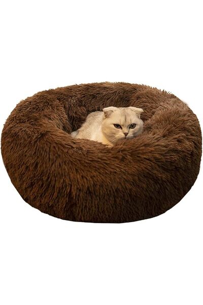 GENERAL Modern Round Soft Velvet Cat Bed for Small Dogs or Cats, Medium-Sized...
