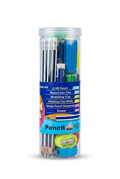 Generic Brand 40-Piece School & Art Supplies Set with HB Pencils, Watercolor ...