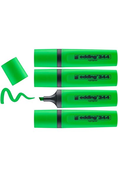 Edding 344 fosforlu kalem, yeşil, 4'lü set, 2-5 mm kesik uç