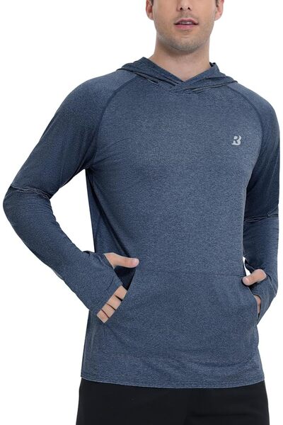 GENERAL Rodbox Men's Uv Sun Protection Long Sleeve Hooded T-Shirts Sun Protec...