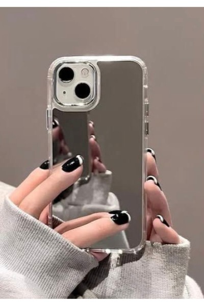 Aynalı Şeffaf Telefon Kılıfı – Krom Kamera Çerçeveli, Darbe Korumalı Premium Tasarım
