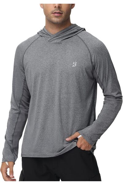 GENERAL Rodbox Men's Uv Sun Protection Long Sleeve Hooded T-Shirts Sun Protec...