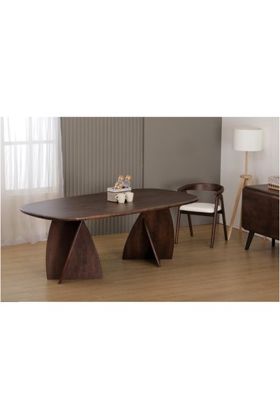 Miro Dining Table Set 8 Chairs - Royal - Brown