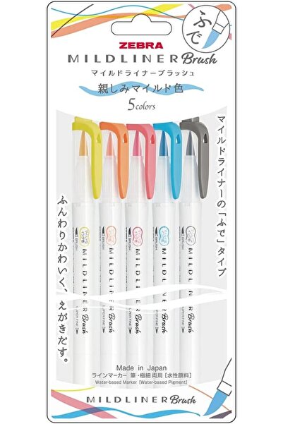 Zebra Pen ZEBRA MILDLINER BRUSH PEN N-5C-N SET