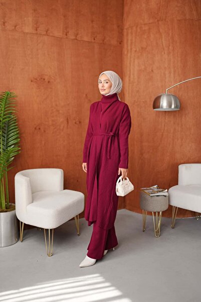 ankanoor Modest Two Piece Set - Gray - Long