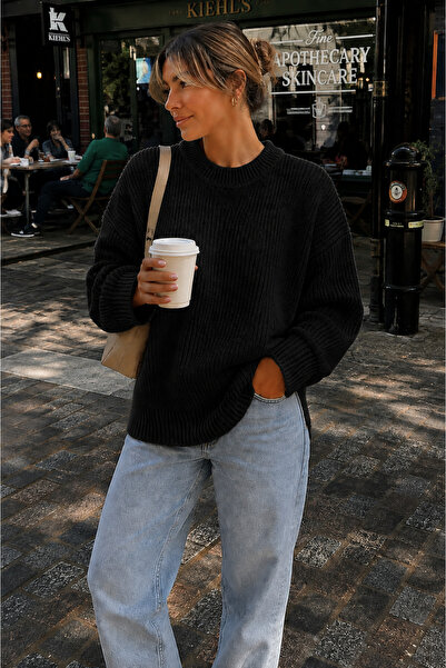 DepoExport Women's Premium Oversize Soft Crew Neck Knitwear Sweater