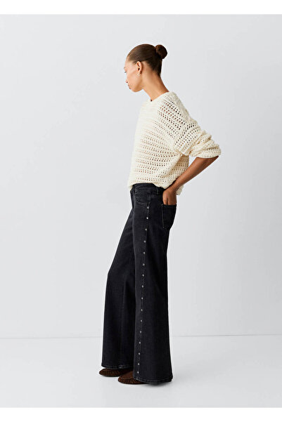 Mango Teen Wide-leg jeans with side eyelet detail
