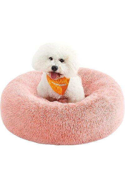 GENERAL Vianderia Donut Dog and Cat Bed, Fluffy Calming Pet Bed with Removabl...