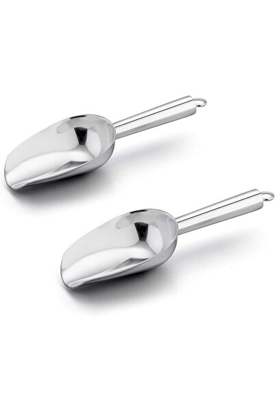 GENERAL Evar 6oz Ice Scoop Set of 2, Small Stainless Steel Scoops for Ice Cub...