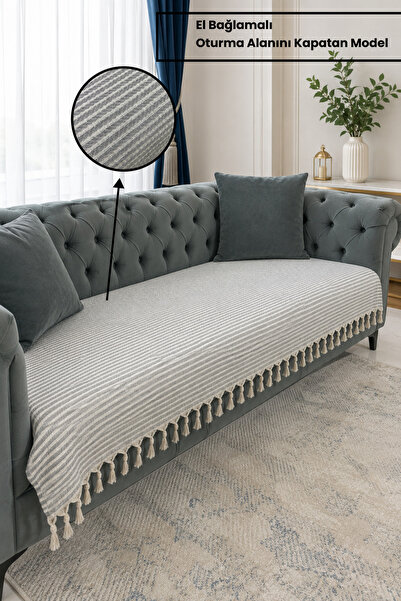Gizo Home Sofa Covers - Gray - Striped