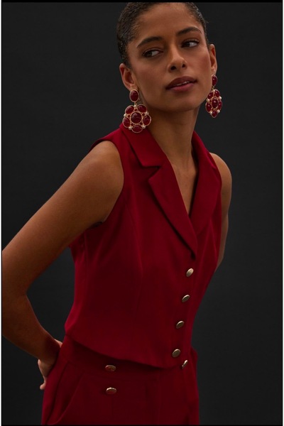Şimal Fashion Eva Yelek -Bordo
