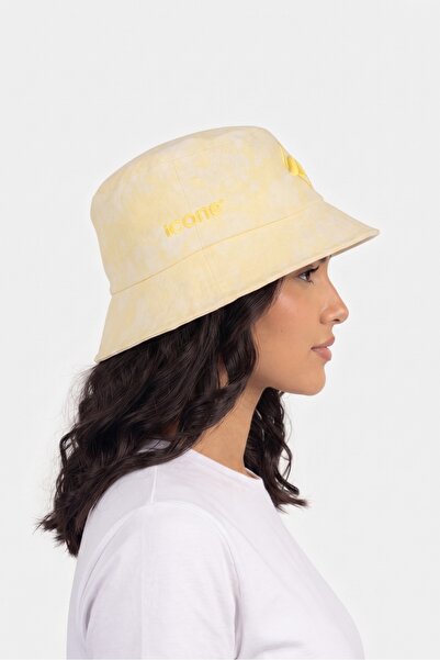 ICONE BAG Gradient Print Bucket Hat, Embossed Logo Embroidery Summer Hat