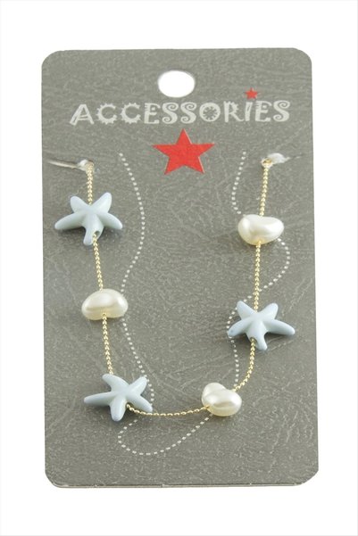 Generic Brand Sea Star Glass Stone Anklet