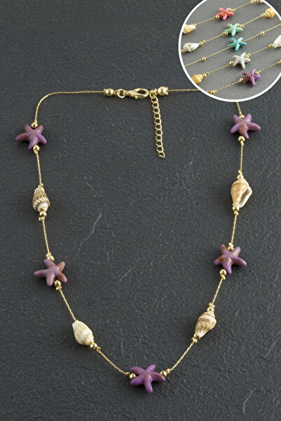 Generic Brand Starfish Seashell Natural Stone Necklace