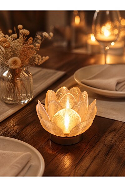 Genel Markalar 3D PLA Baskı Dekoratif Lotus Çiçeği Tasarımlı Tealight Mumluk ...