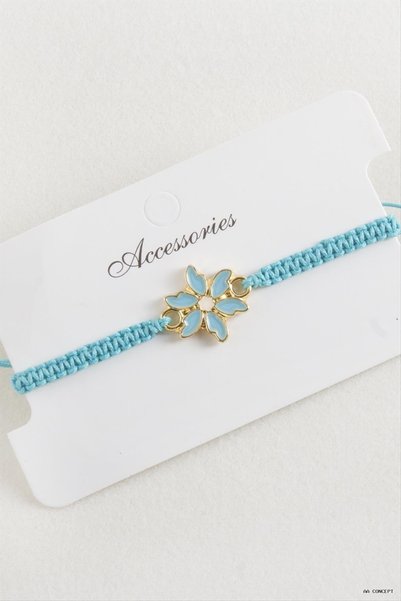 ZERO LAND CONCEPTA Daisy Macramé Braided (233311) Bracelet, Turquoise