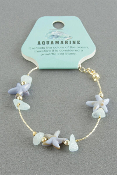 Mercansa Sea Star Aquamarine Natural Stone Bracelet