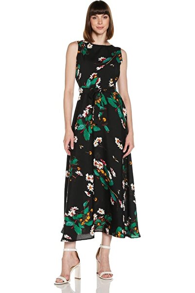 KRAVE Women's Casual Crepe Dress with a Tight Waist and Wide Skirt by Karvey