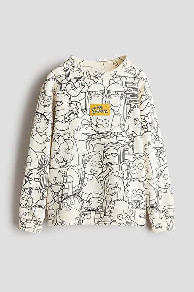 H&M Printed brushed-inside sweatshirt