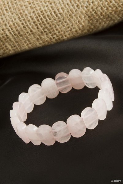 ZERO LAND CONCEPTA Oval-Cut Pink Quartz (00926) Natural Stone Bracelet