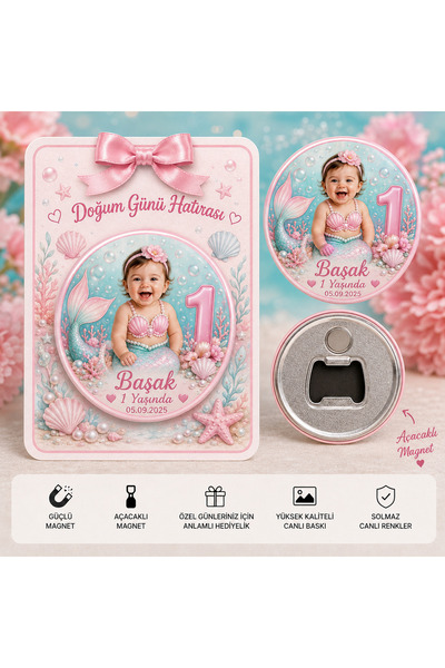 Sultan magnet hediyelik Kişiye Özel Kartlı Açacaklı Magnet 58 mm – Doğum Günü...