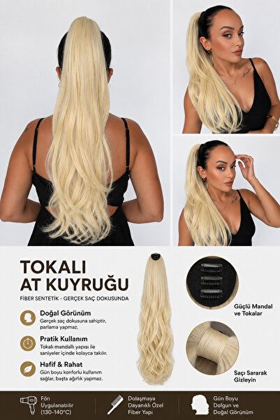 Suzan Peruk Dalgalı Tokalı At Kuyrugu Postiş - 1. Kalite Fiber Sentetik Isıya...
