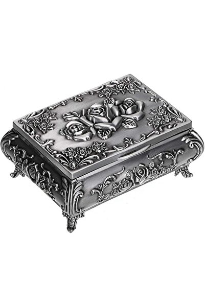 Hipiwe Metal Jewelry Organizer with Decorative Box Design for Storing Jewelry...
