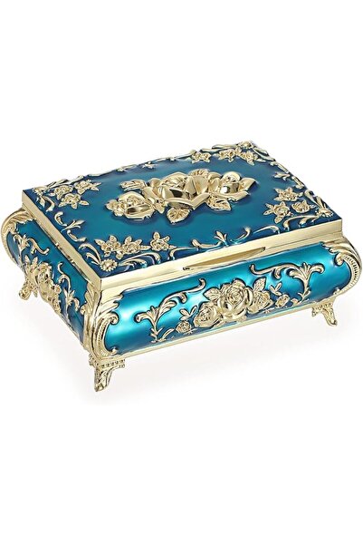 Hipiwe Metal Jewelry Organizer with Decorative Box Design for Storing Jewelry...