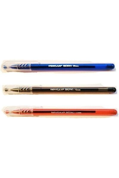 Pensan Büro 1.0 Mm Tükenmez Kalem 3'Lü Set Tk.K Tek Ebat Siyah-Mavi-Kırmızı