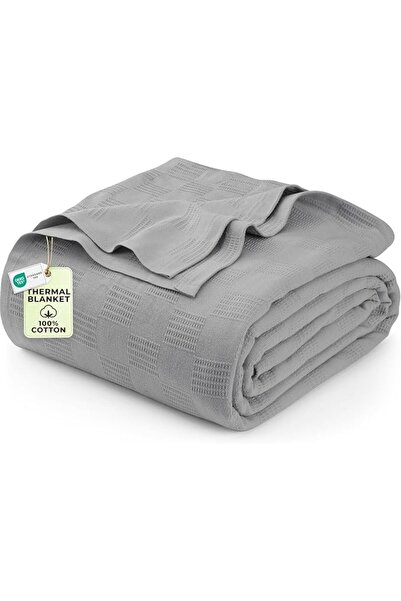 Utopia Bedding بطانية كينغ ملطفة مصنوعة من القطن بلون كحلي - بطانية حرارية 90...