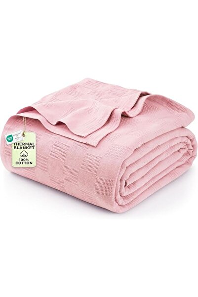 Utopia Bedding بطانية كينغ ملطفة مصنوعة من القطن بلون كحلي - بطانية حرارية 90...