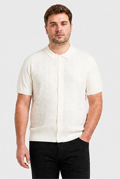 Brave Soul Men Regular Fit Knitted Short Sleeve Cardigan, White