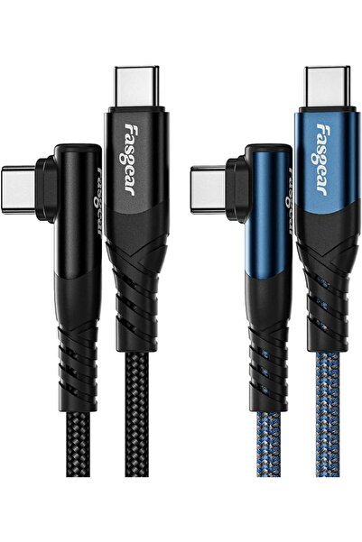 GENERAL فاسجير كيبل USB C الى USB C، عبوة من قطعتين 1.8 متر 60 واط نوع C الى ...