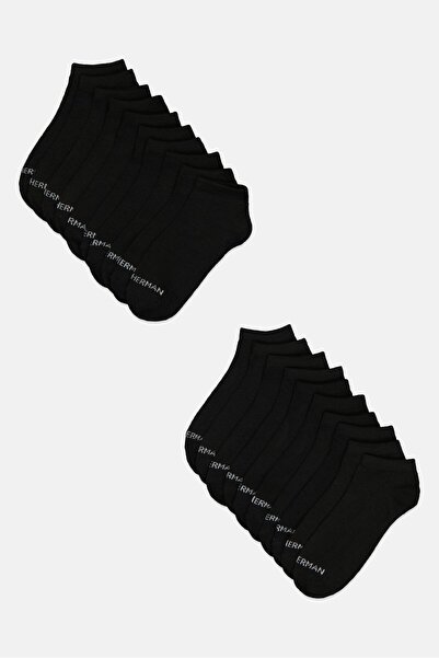 Ben Sherman Kids Boy 20 Pairs Brand Logo Ankle Socks, Black