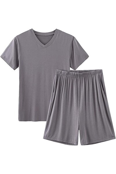 GENERAL Summer Men's Short Sleeve Shirt and Shorts 2 Piece Set Linen Material...