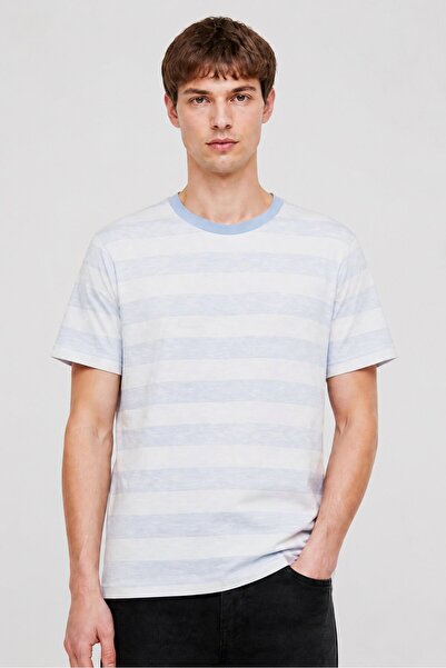 Brave Soul Men Crew Neck Short Sleeve Stripe T-Shirt, Multicolor
