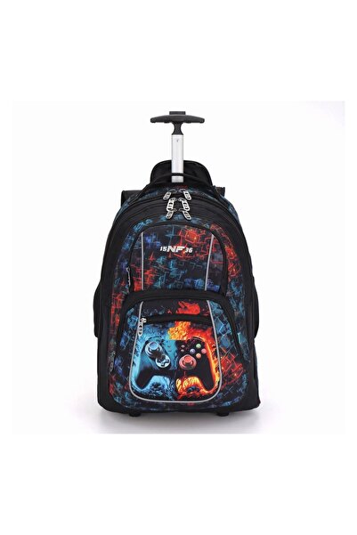 OEM Ghiozdan troler clase primare, negru, model gaming, troler, 30x19x45cm – ...